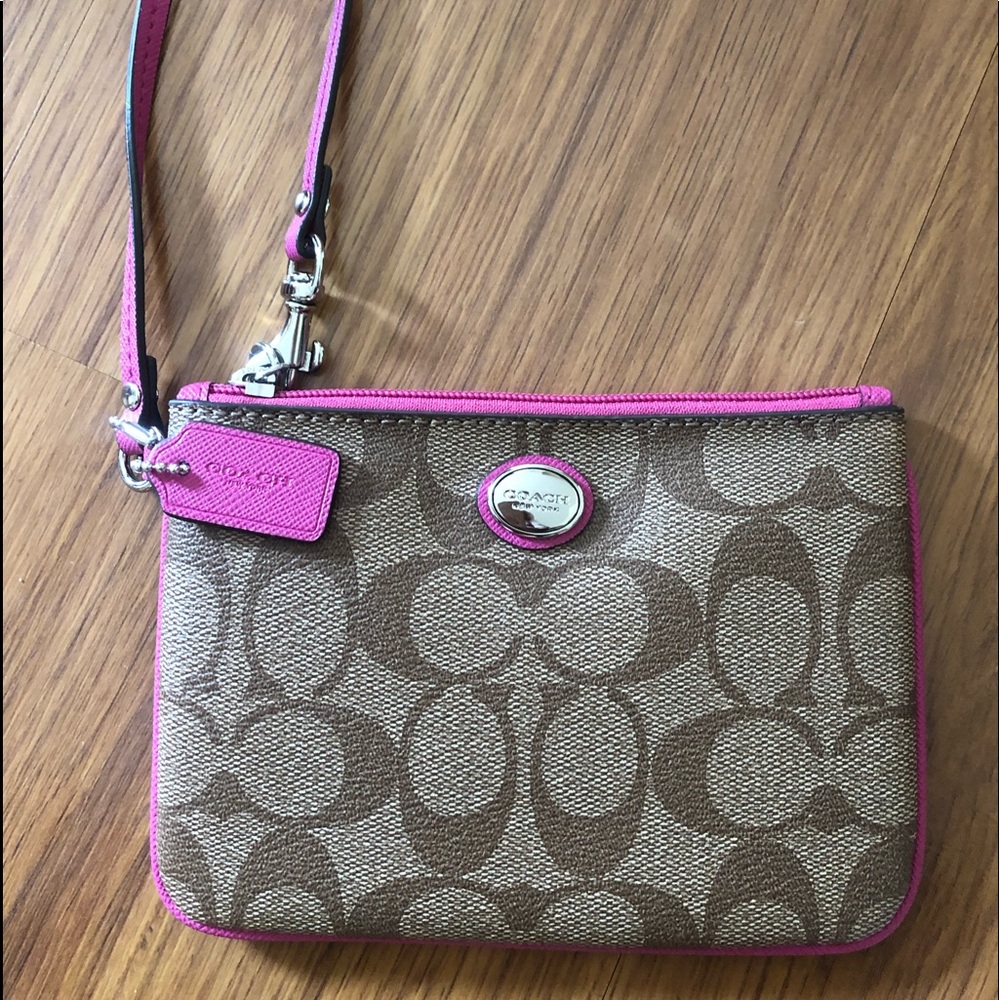 Coach signature wristlet